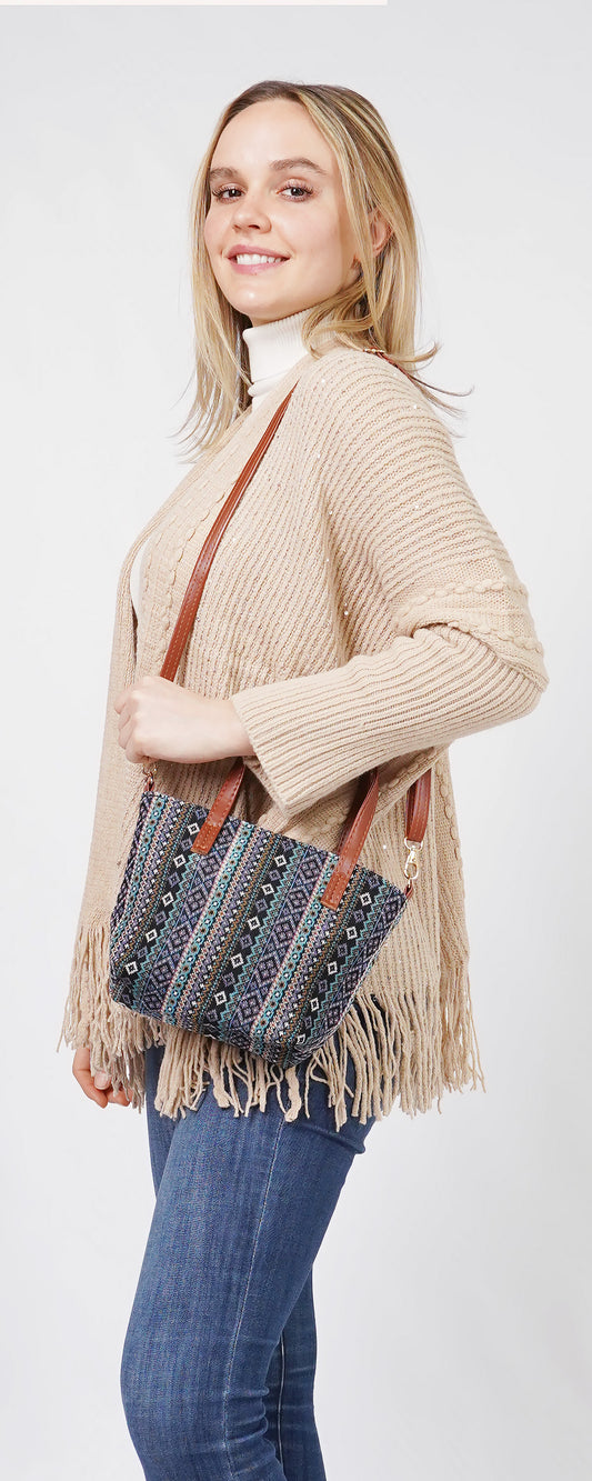 TRIBAL PRINT CROSSBODY BAG