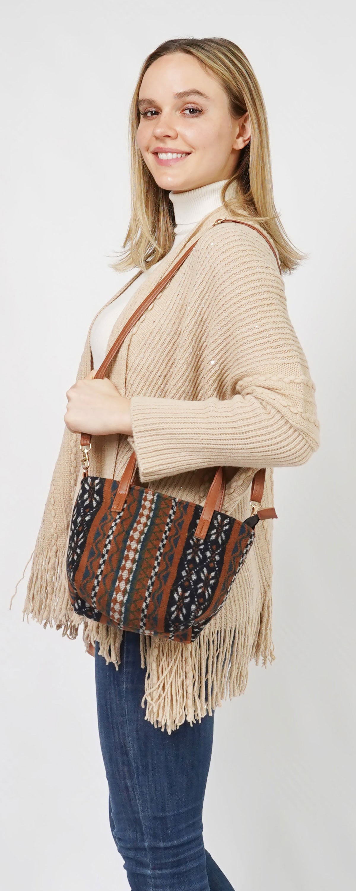 ETHNIC PRINT CROSSBODY BAG