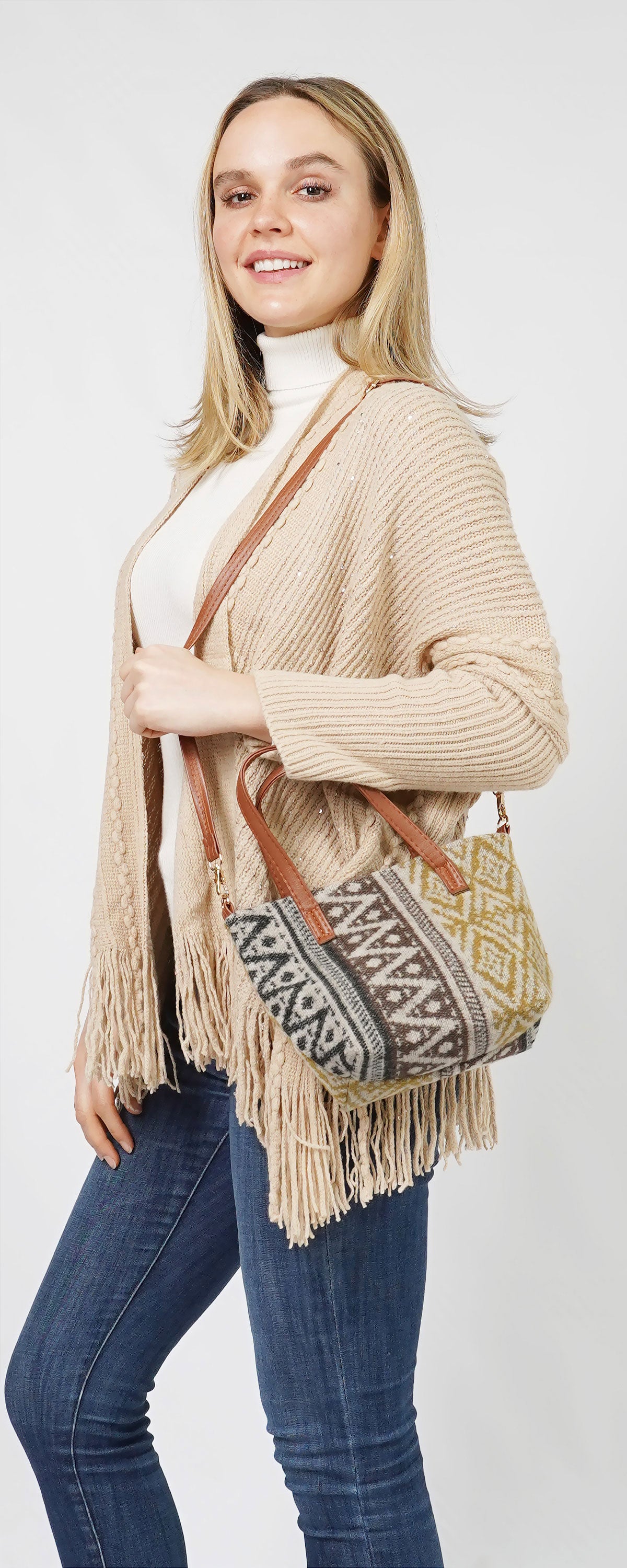 ETHNIC PRINT CROSSBODY BAG