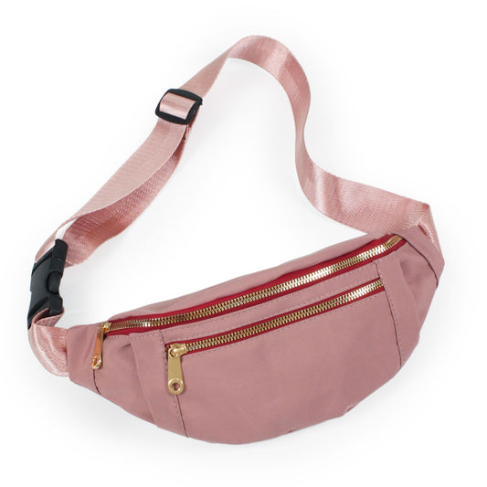 CONTRAST ZIPPER BELT BAG