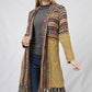 ETHNIC PATTERN KNIT CARDIGAN W/FRINGE