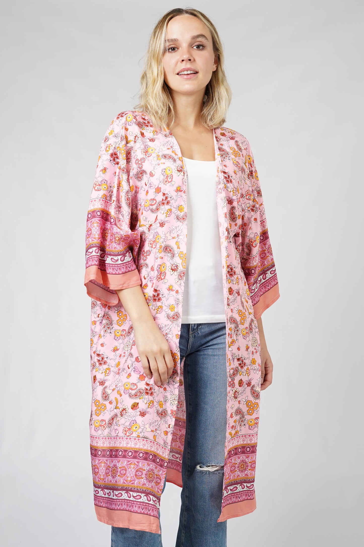 FLORAL PRINT KIMONO