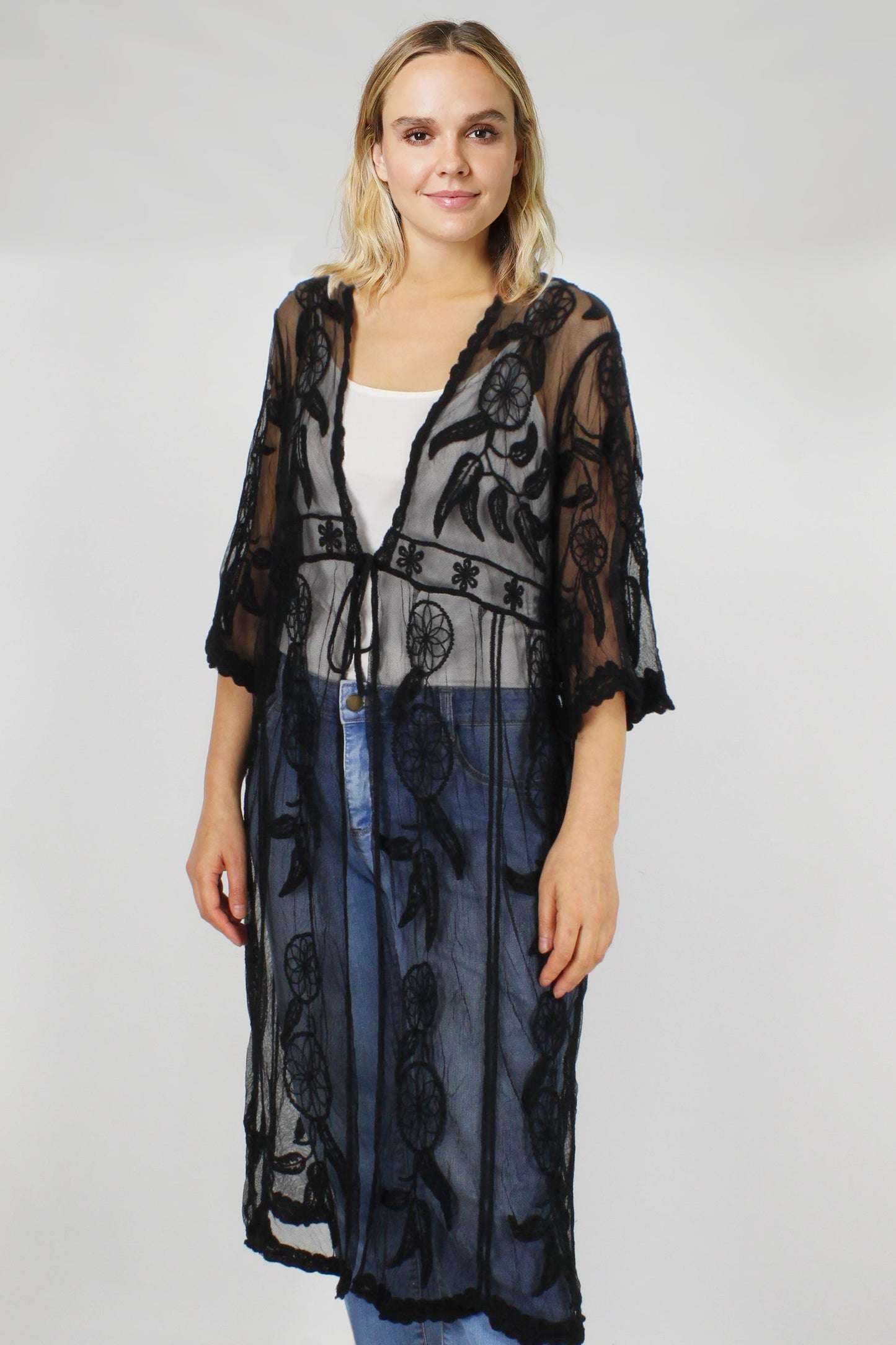 DREAM CATCHER LACE LONG KIMONO