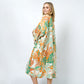 TROPICAL PRINT KIMONO W/SLEEVES