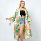 TROPICAL PRINT KIMONO W/SLEEVES