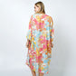 TROPICAL PRINT KIMONO W/SLEEVES