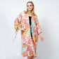 TROPICAL PRINT KIMONO W/SLEEVES