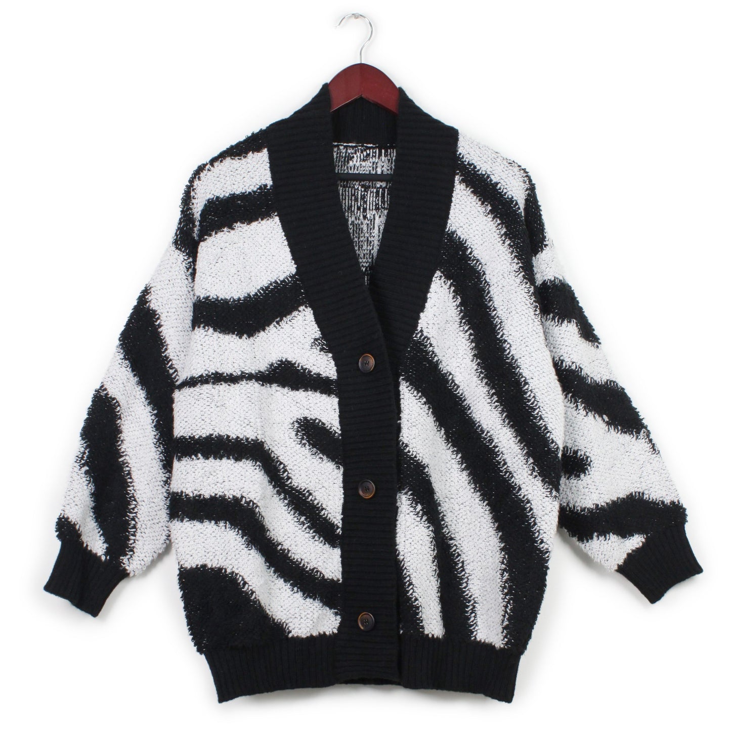 ANIMAL PRINT KNIT CARDIGAN