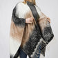 LACE TEXTURE OMBRE CAPE W/FRINGE