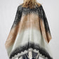 LACE TEXTURE OMBRE CAPE W/FRINGE