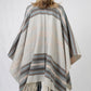 AZTEC PATTERN CAPE W/FRINGE