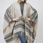 AZTEC PATTERN CAPE W/FRINGE