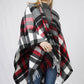 PLAID CAPE W/FRINGE