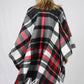 PLAID CAPE W/FRINGE