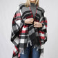 PLAID CAPE W/FRINGE