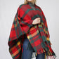 PLAID CAPE W/FRINGE