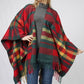 PLAID CAPE W/FRINGE