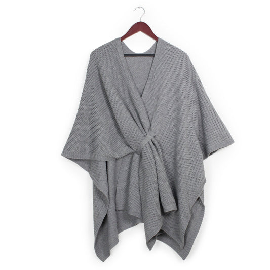 TEXTURED KNIT ROOP CAPE/RUANA