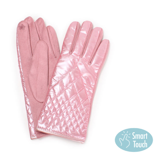 QUILTED METALLIC GLOVES