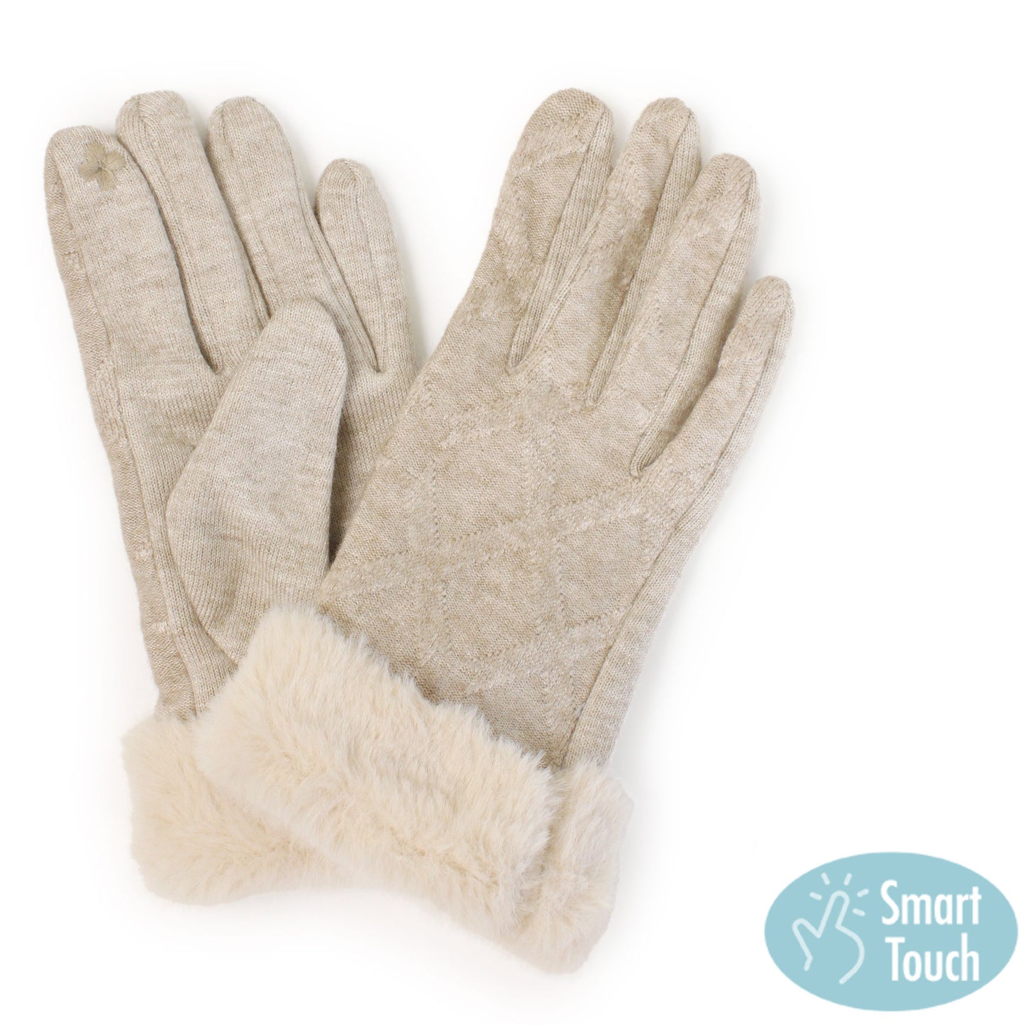 TEXTURED FAUX FUR CUFF GLOVES