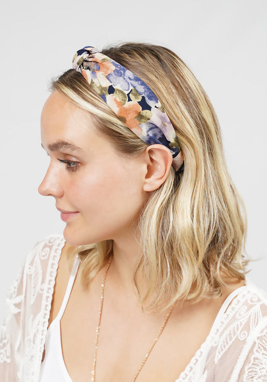 FLORAL PRINT KNOTTED HEADBAND