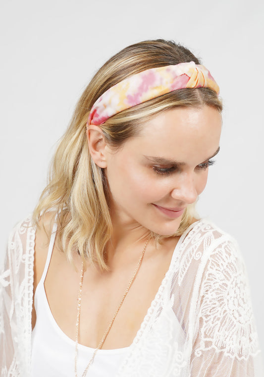 TIE DYE PRINT KNOTTED HEADBAND