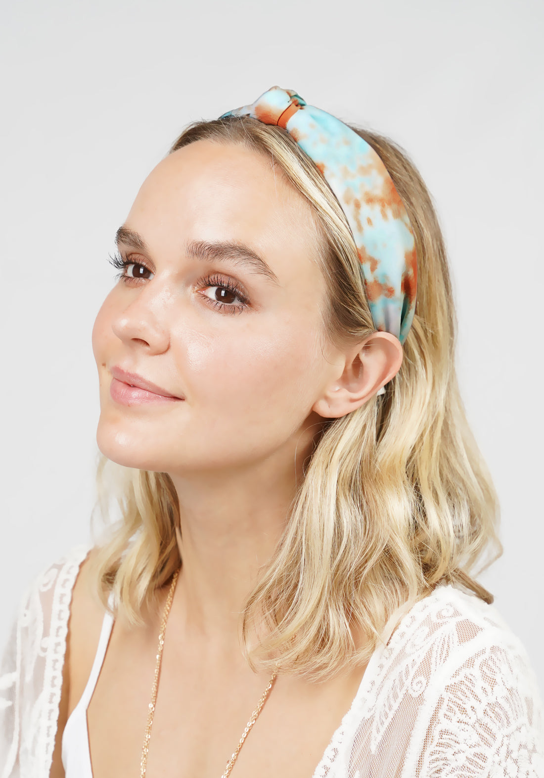 TIE DYE PRINT KNOTTED HEADBAND