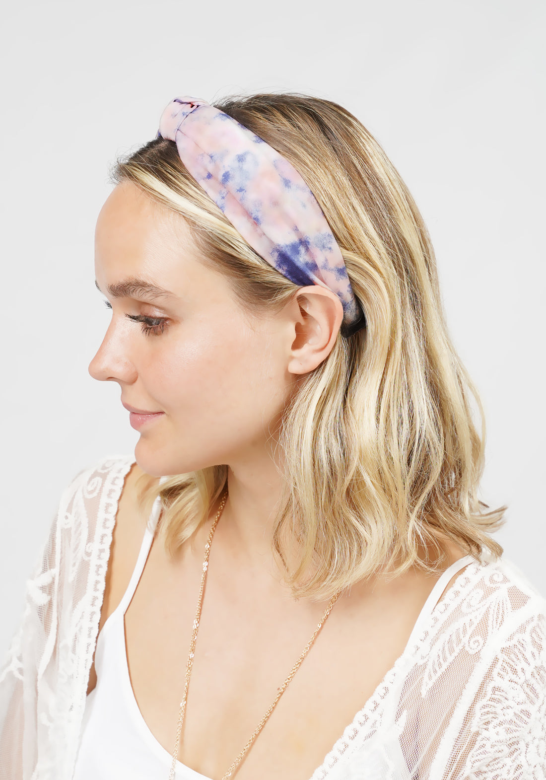 TIE DYE PRINT KNOTTED HEADBAND