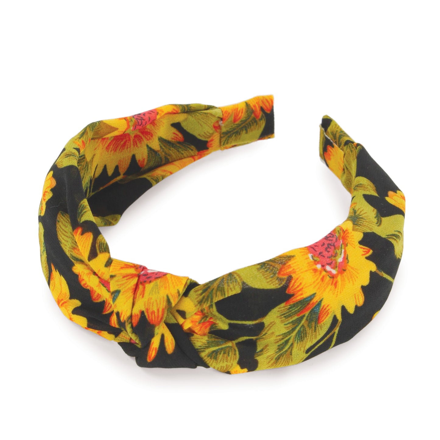 SUNFLOWER PRINT KNOTTED HEADBAND