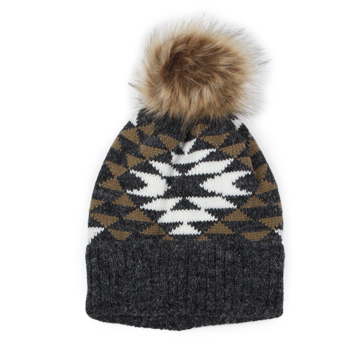 WESTERN KNIT BEANIE W/POMPOM