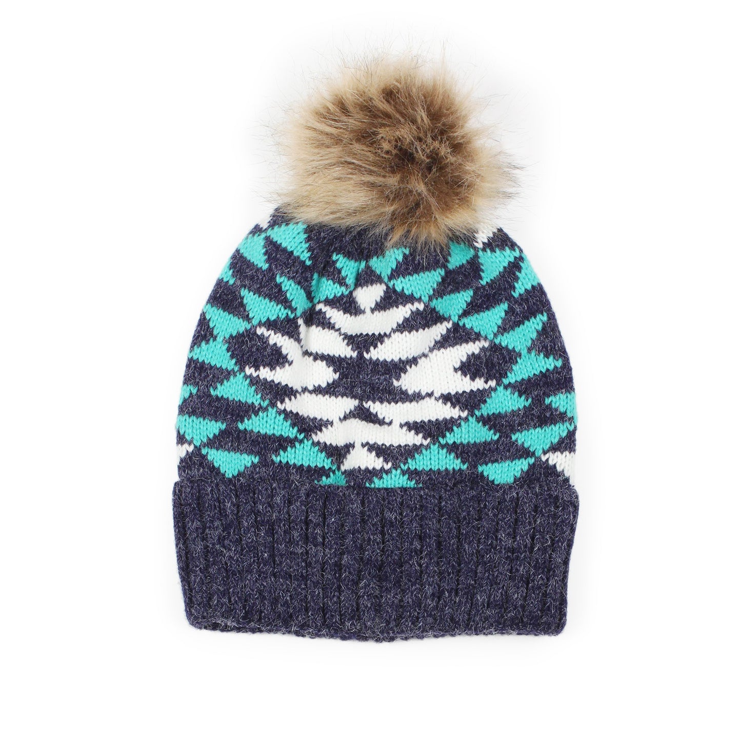 WESTERN KNIT BEANIE W/POMPOM