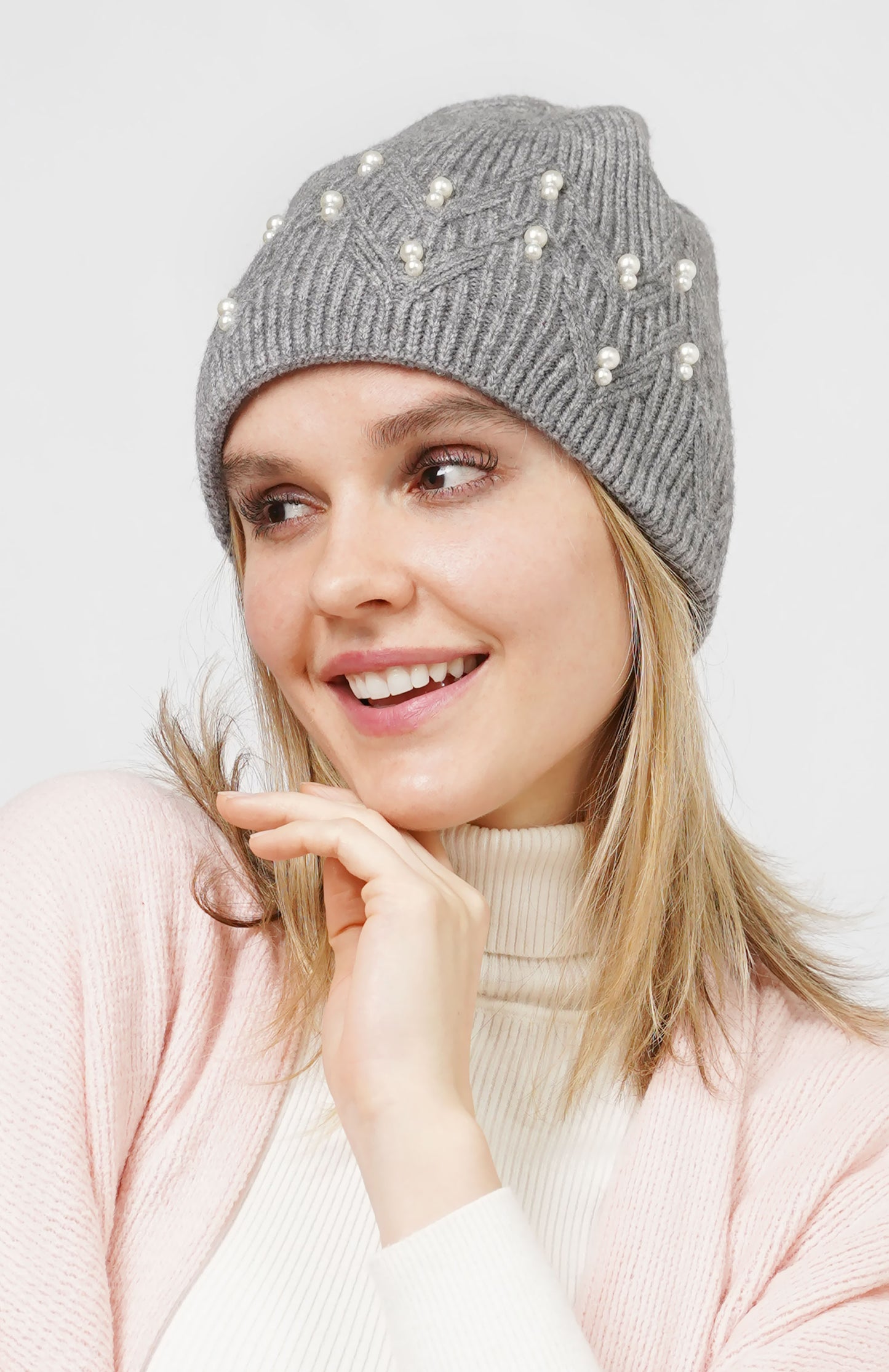 PEARL DECO KNIT BEANIE