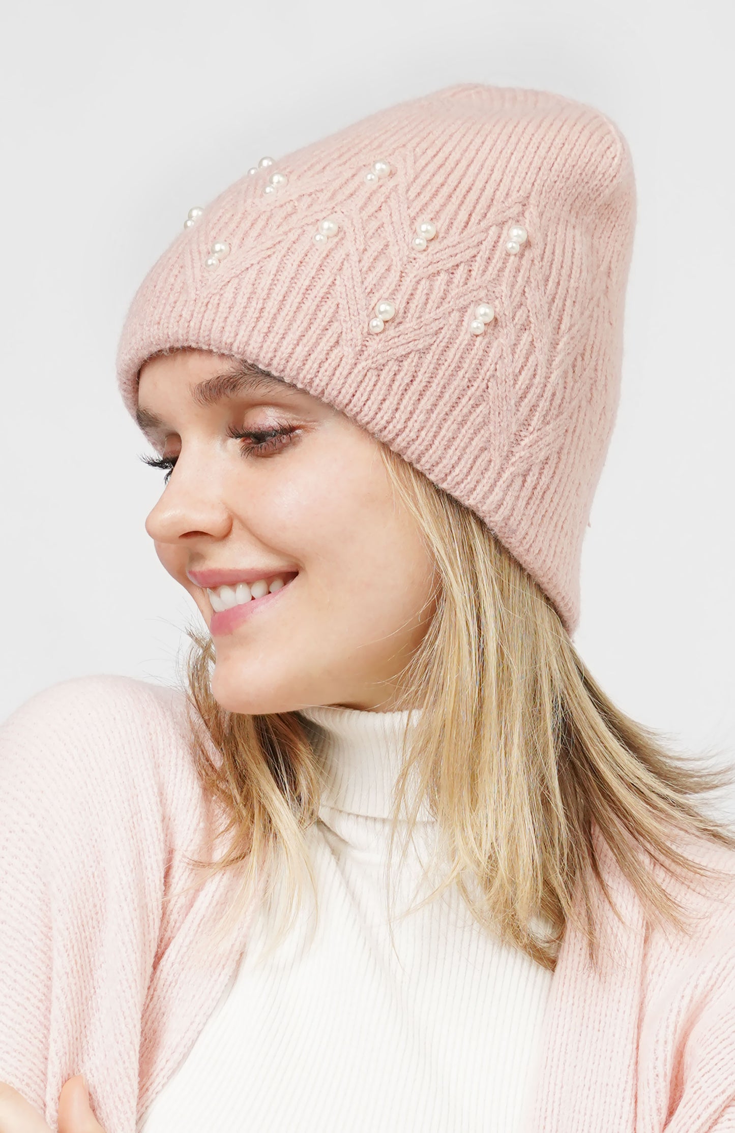 PEARL DECO KNIT BEANIE