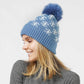 SNOWFLAKE KNIT POMPOM BEANIE