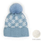 SNOWFLAKE KNIT POMPOM BEANIE