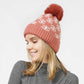 SNOWFLAKE KNIT POMPOM BEANIE