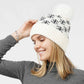 SNOWFLAKE KNIT POMPOM BEANIE