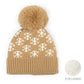 SNOWFLAKE KNIT POMPOM BEANIE