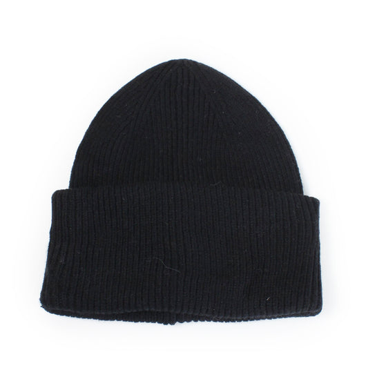 SOLID COLOR RIBBED KNIT CUFFED BEANIE