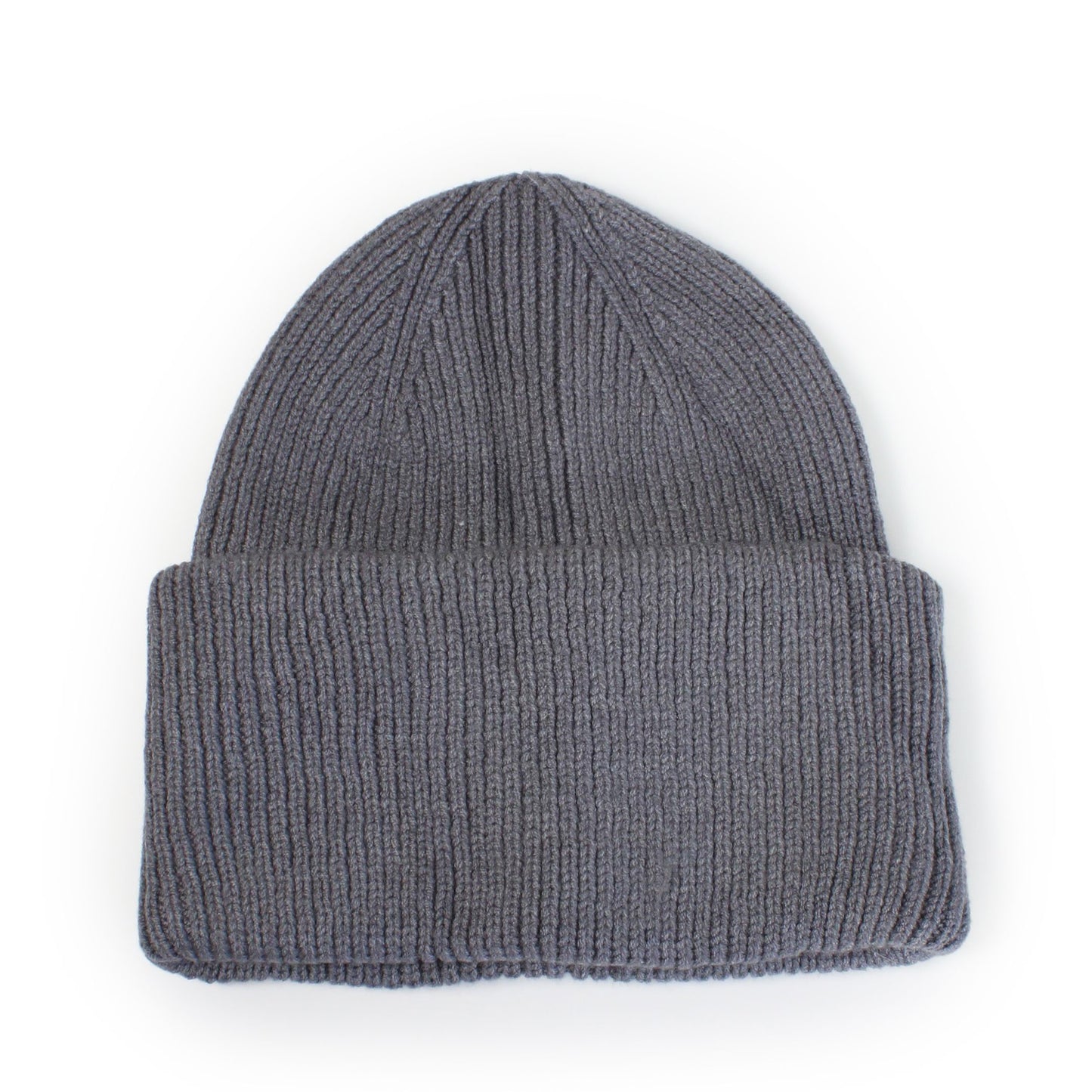 SOLID COLOR RIBBED KNIT CUFFED BEANIE