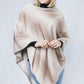 OMBRE & STRIPE FAUX FUR PONCHO