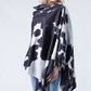 COW PRINT MULTI WEAR SCARF/PONCHO WITH FRINGE