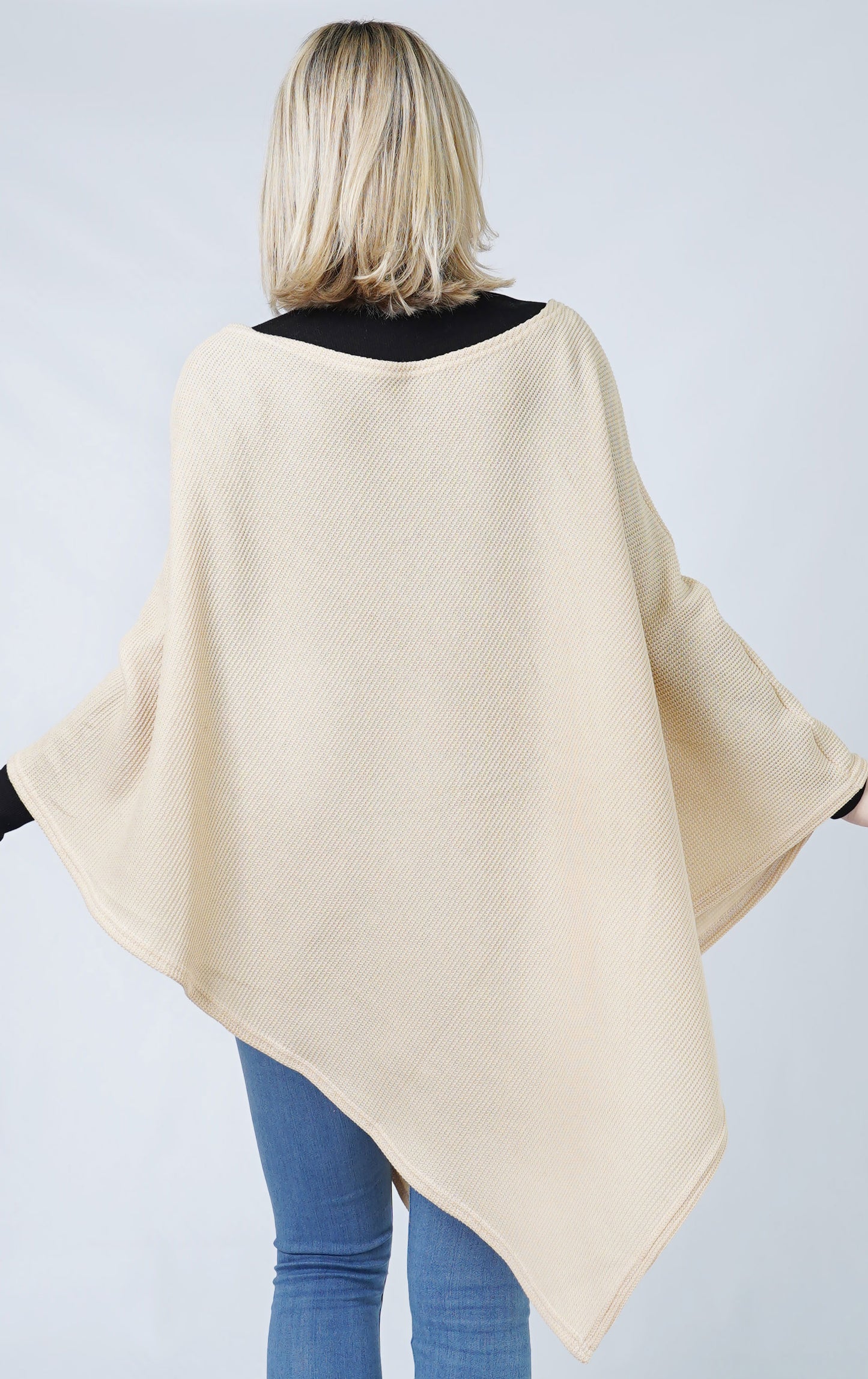 TEXTURED JERSEY PONCHO