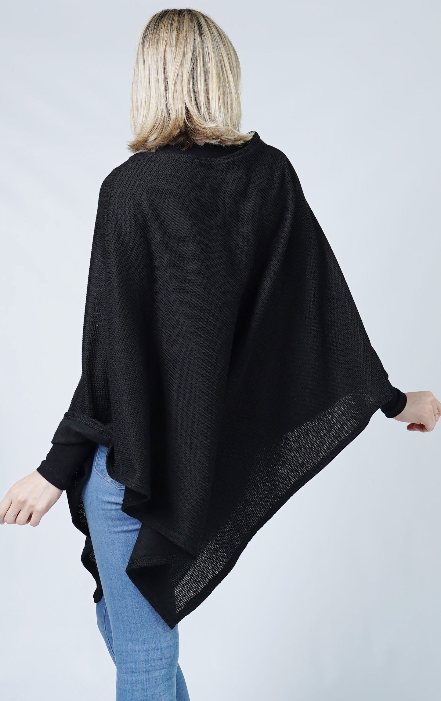 TEXTURED JERSEY PONCHO