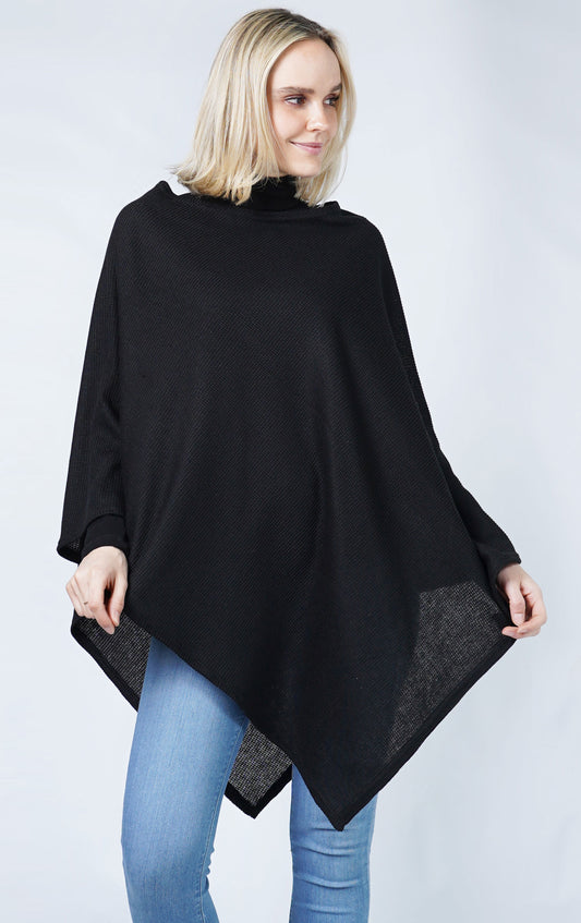 TEXTURED JERSEY PONCHO