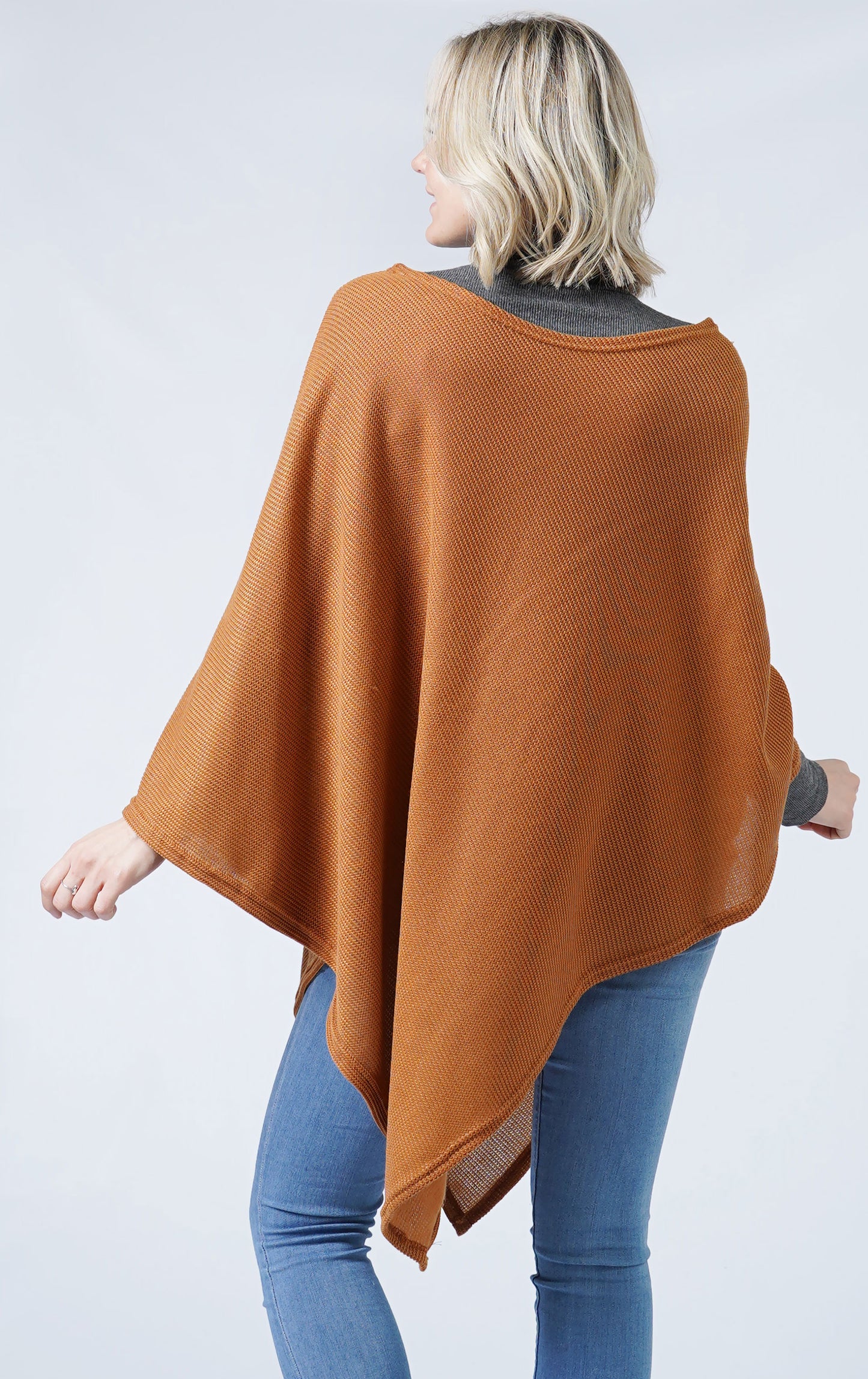 TEXTURED JERSEY PONCHO