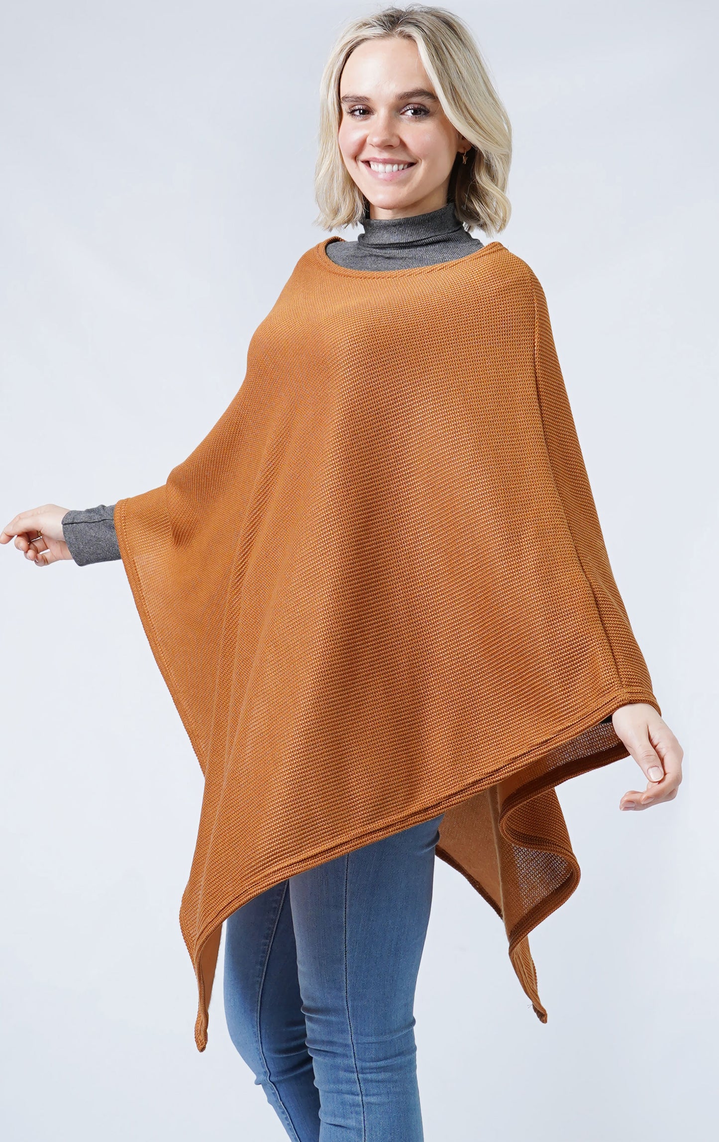 TEXTURED JERSEY PONCHO