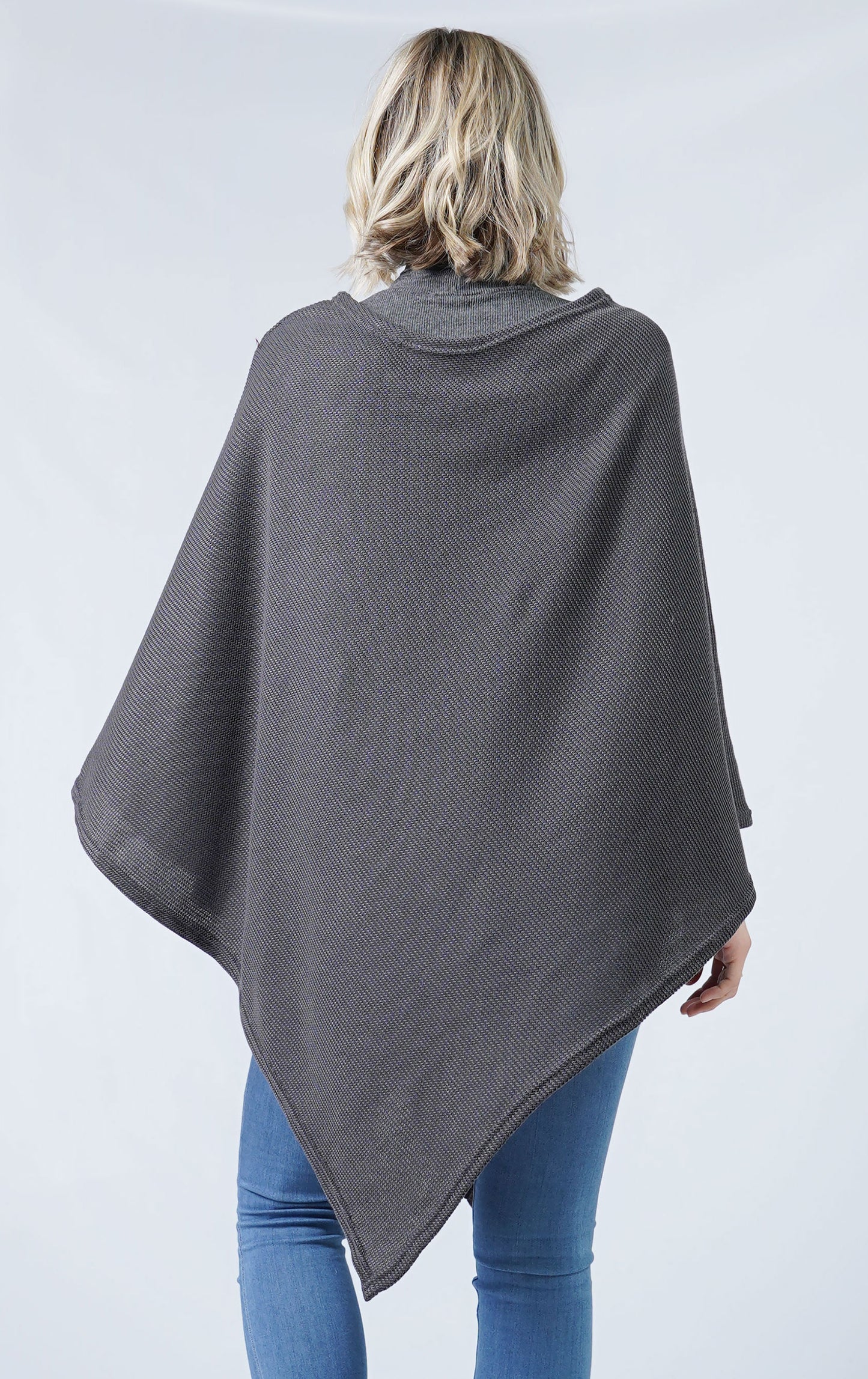 TEXTURED JERSEY PONCHO