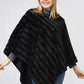 WAVE TEXTURE FAUX FUR PONCHO