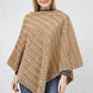 WAVE TEXTURE FAUX FUR PONCHO